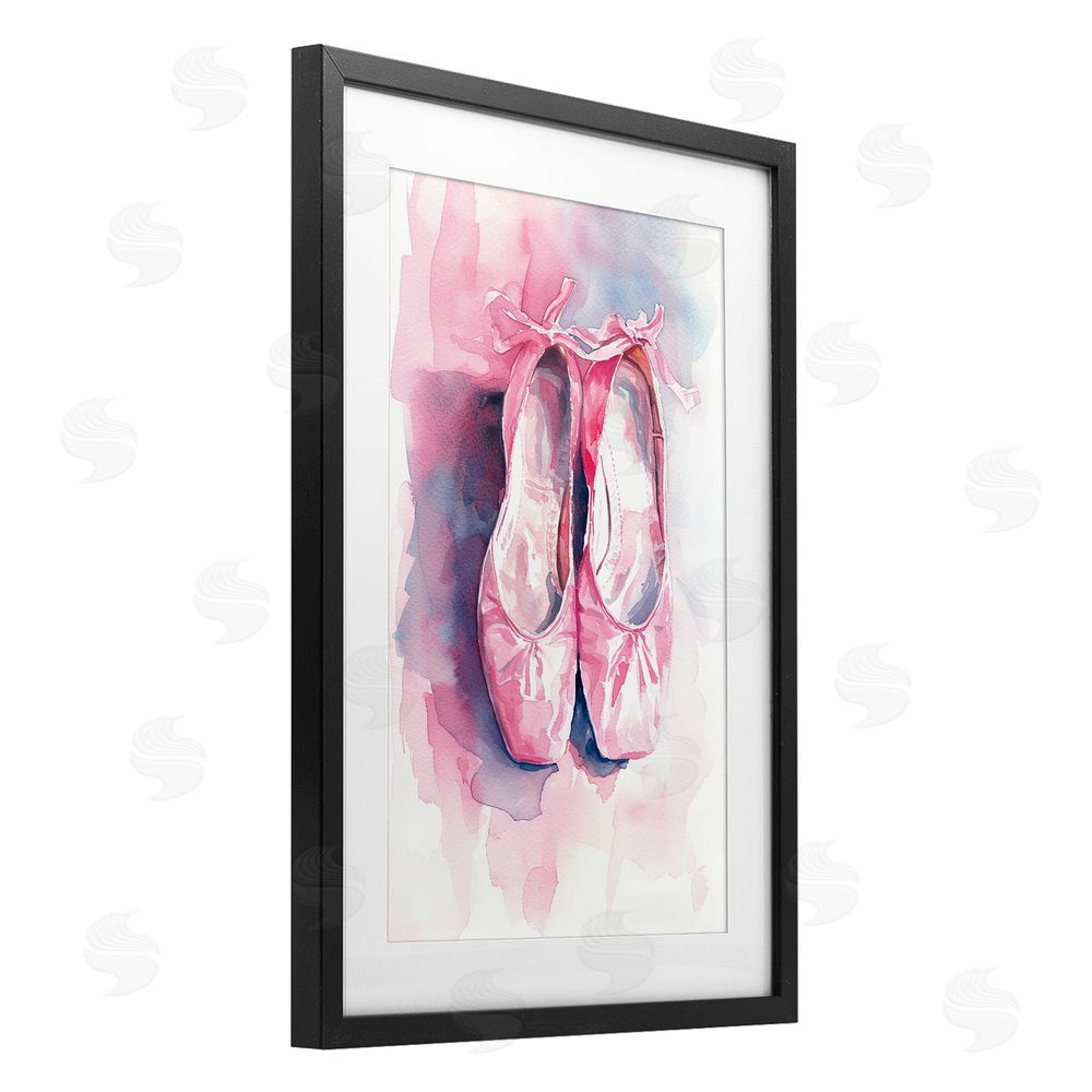 Ray Powers Blush Ballet Slippers Black Framed Print Under Glass Wall Art