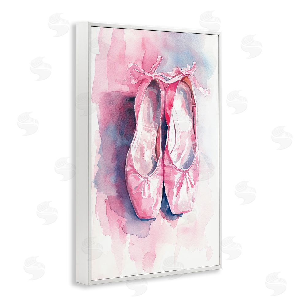 Ray Powers Blush Ballet Slippers White Framed Giclee Wall Art Print