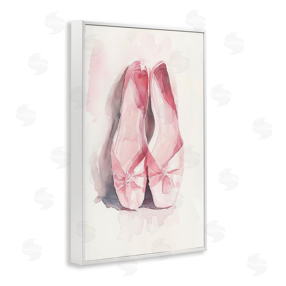 Ray Powers Soft Blush Ballet Slippers White Framed Giclee Wall Art Print
