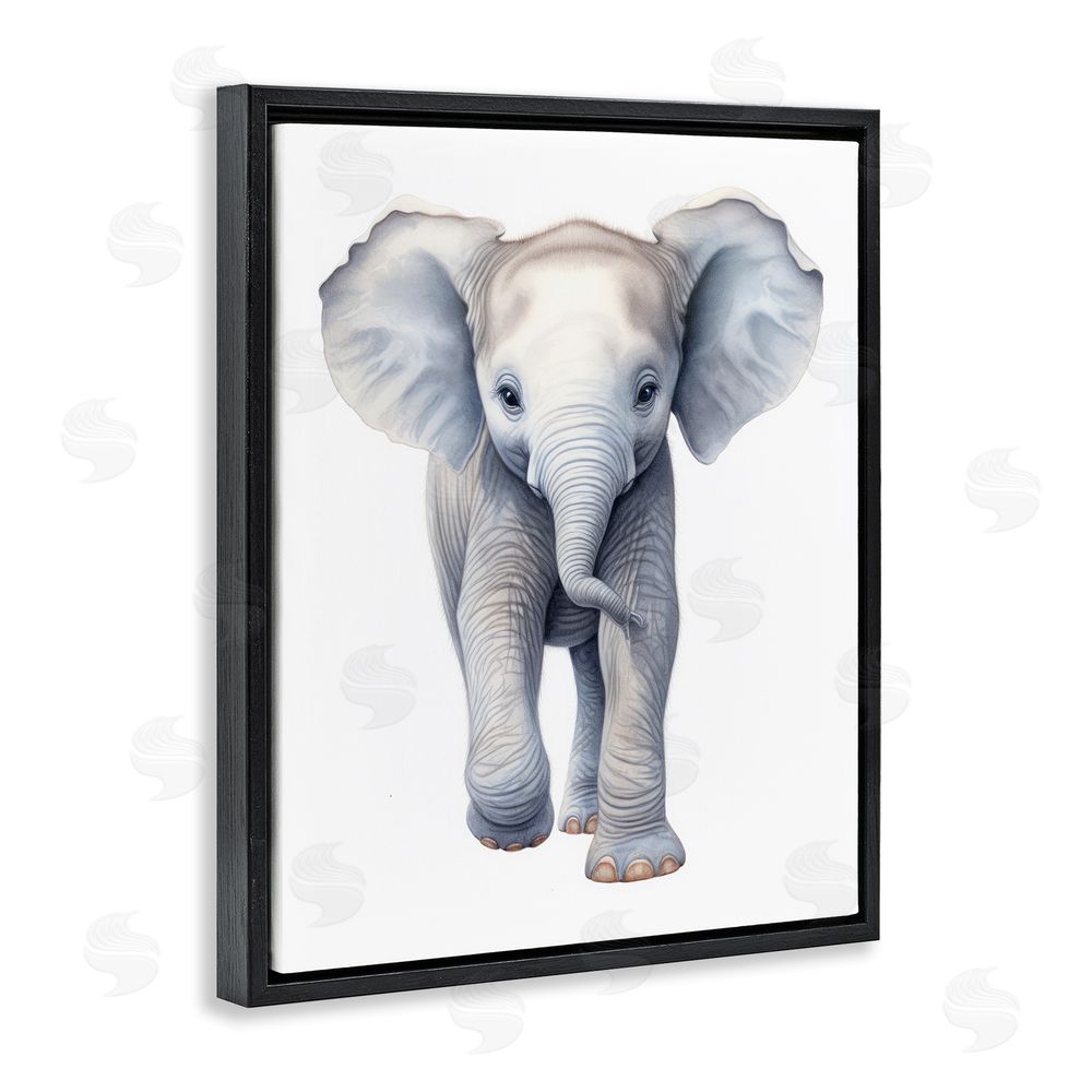 Ray Powers Big Budding Pachyderm Black Floating Frame Canvas Wall Art Print