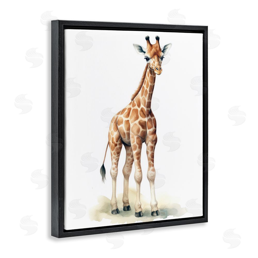 Ray Powers Eloise Long Legs Giraffe Black Floating Frame Canvas Wall Art