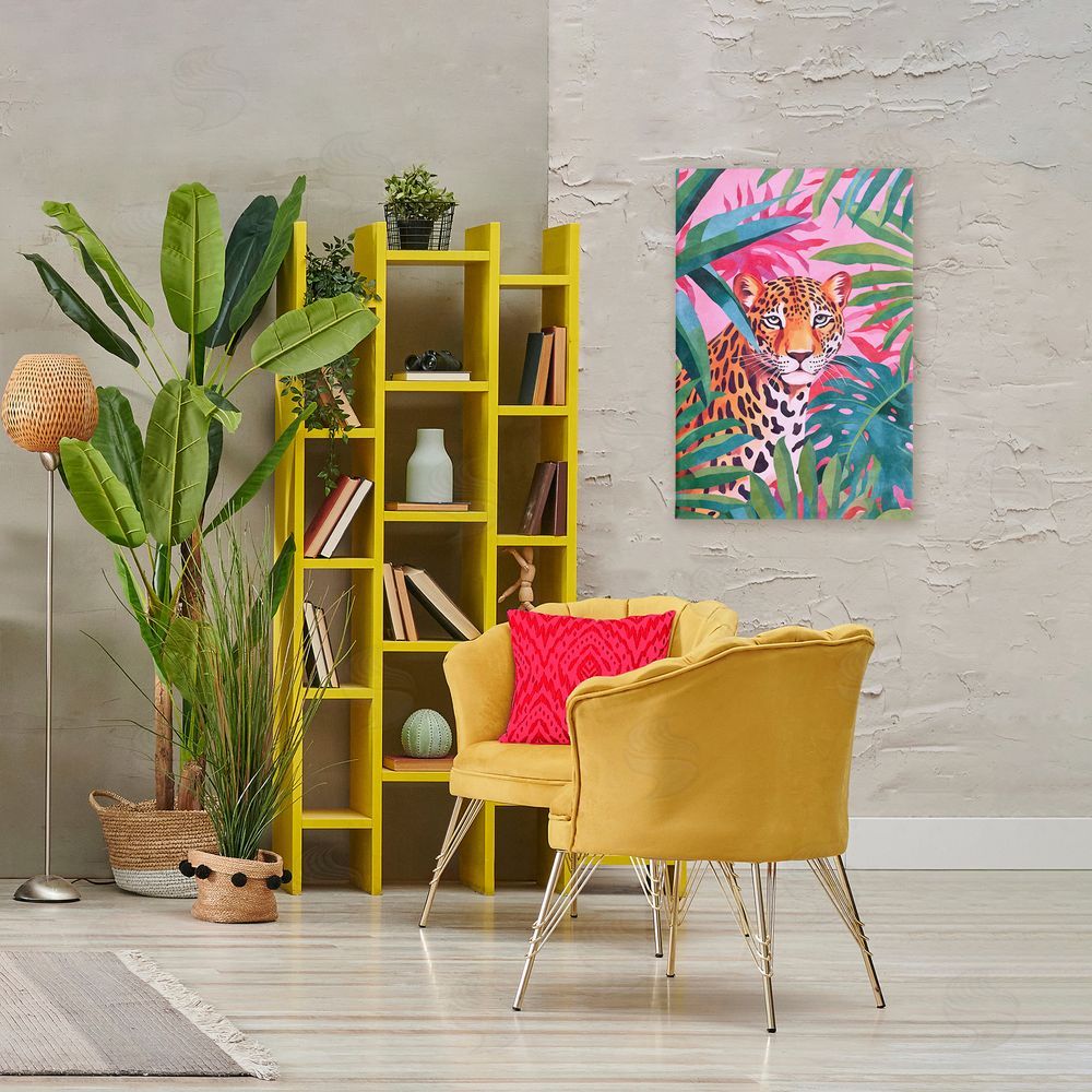 Andrea Haase Wild At Heart Leopard Stretched Canvas Wall Art Print in Room