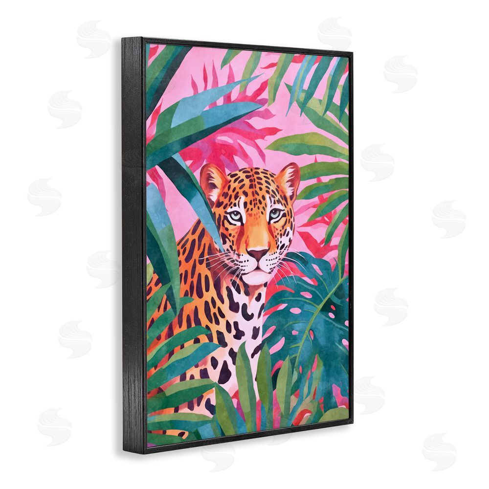 Andrea Haase Wild At Heart Leopard Black Framed Giclee Wall Art Print