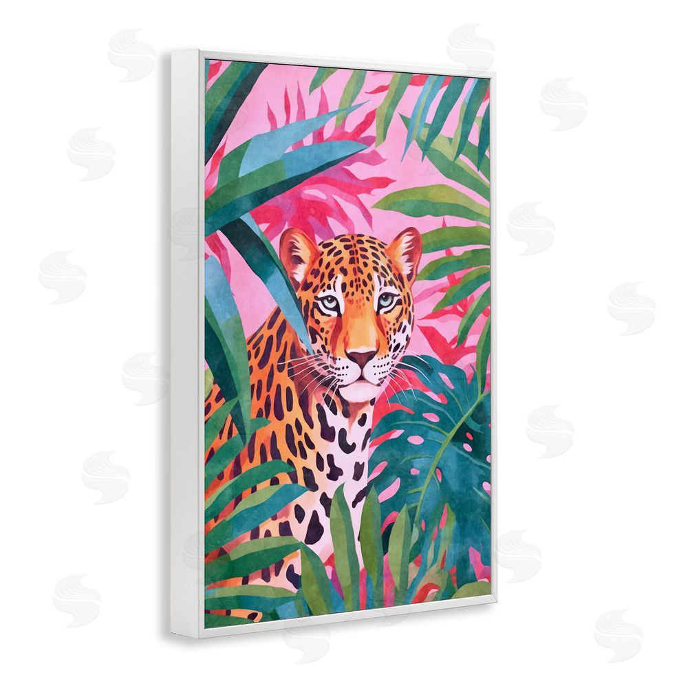 Andrea Haase Wild At Heart Leopard White Framed Giclee Wall Art Print