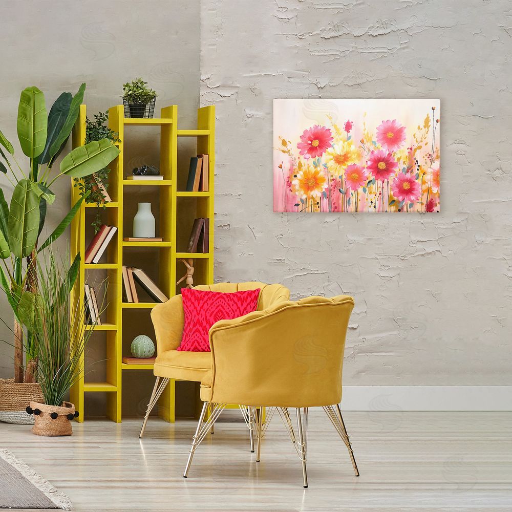 Andrea Haase Blush Blooming Whimsy Stretched Canvas Wall Art in Room
