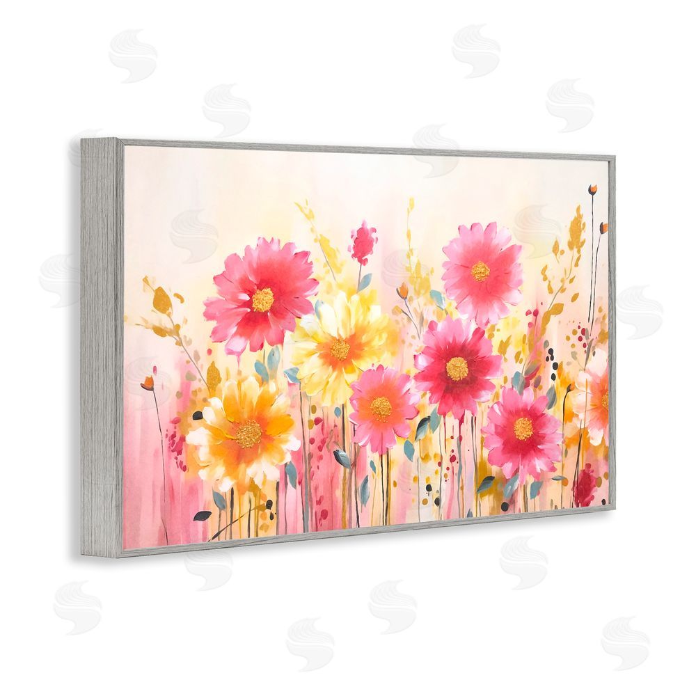 Andrea Haase Blush Blooming Whimsy Gray Framed Giclee Wall Art Print