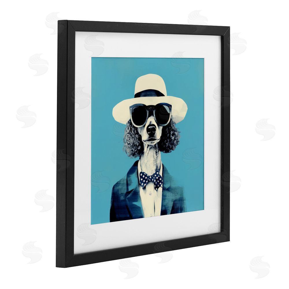 Ray Powers Canine Cool Retro Outfit Black Framed Print Under Glass Wall Art