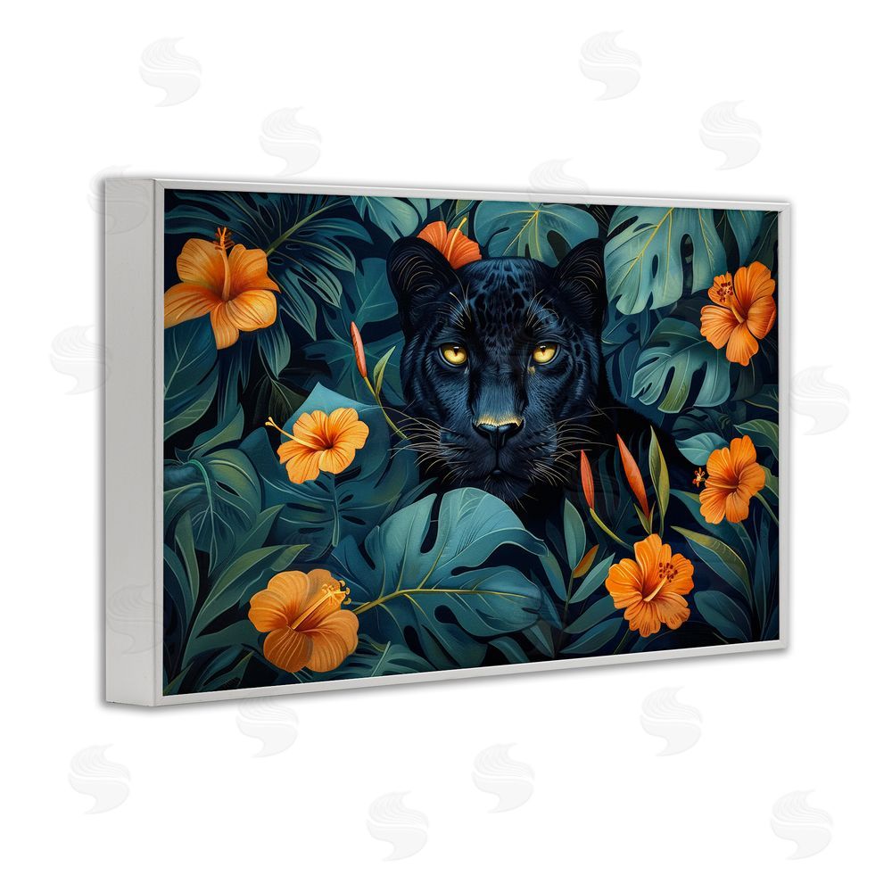 Ray Powers Hiding Panther's Paradise White Framed Giclee Wall Art Print