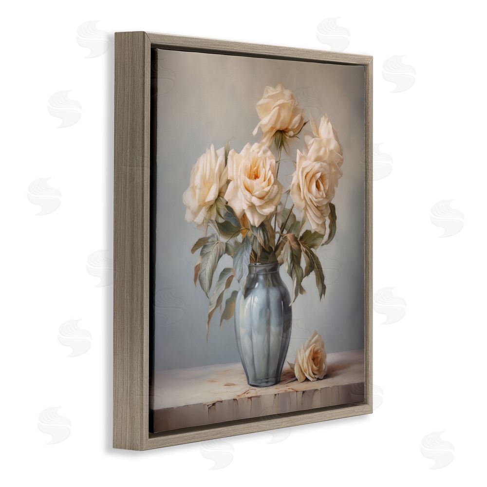 Steve Hunziker Vintage Rose Paragon Brown Floating Frame Canvas Wall Art Print