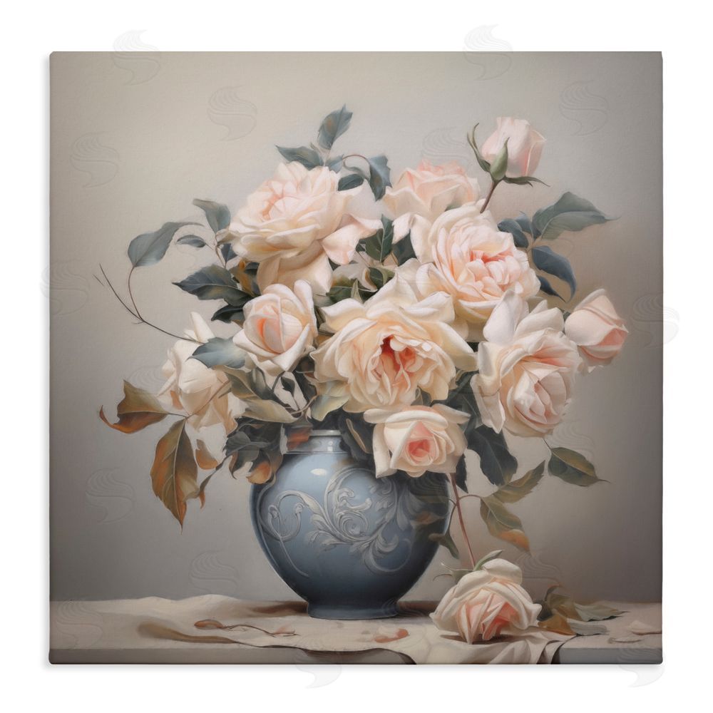 Steve Hunziker Rose Paragon Vase Stretched Canvas Wall Art Print