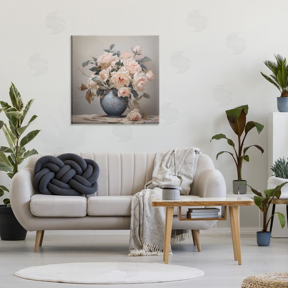 Steve Hunziker Rose Paragon Vase Stretched Canvas Wall Art Print in Room