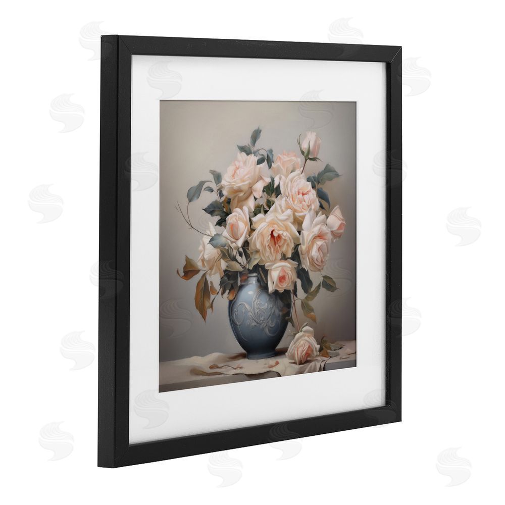 Steve Hunziker Rose Paragon Vase Black Framed Print Under Glass Wall Art
