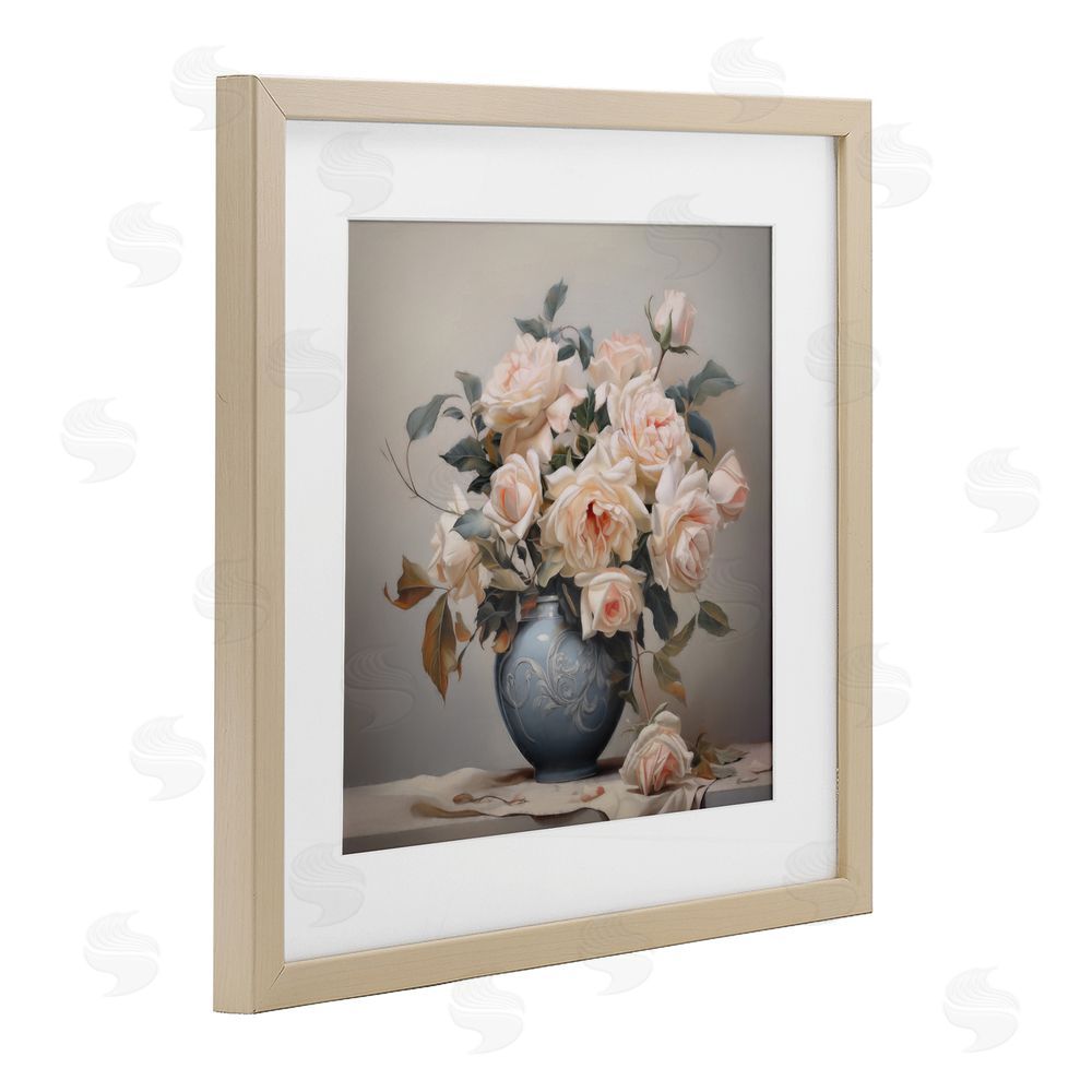 Steve Hunziker Rose Paragon Vase Brown Framed Print Under Glass Wall Art