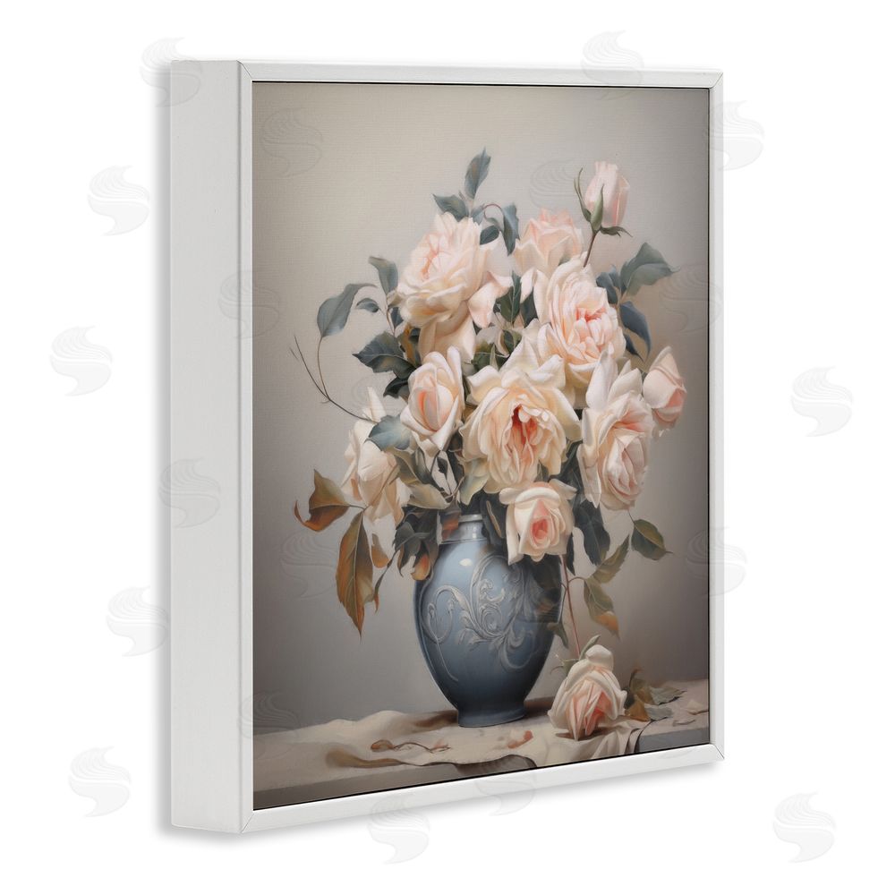 Steve Hunziker Rose Paragon Vase White Framed Giclee Wall Art Print