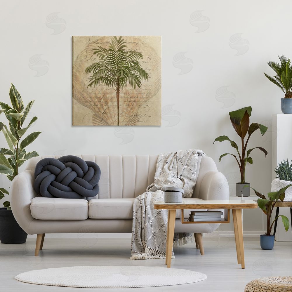 Steve Hunziker Subdued Tropics Palm Stretched Canvas Wall Art Print in Room