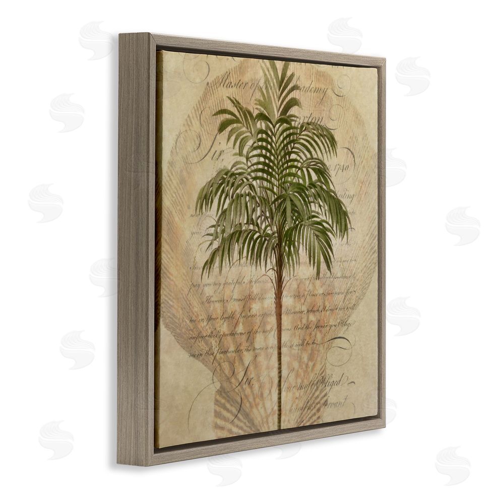 Steve Hunziker Subdued Tropics Palm Brown Floating Frame Canvas Wall Art Print