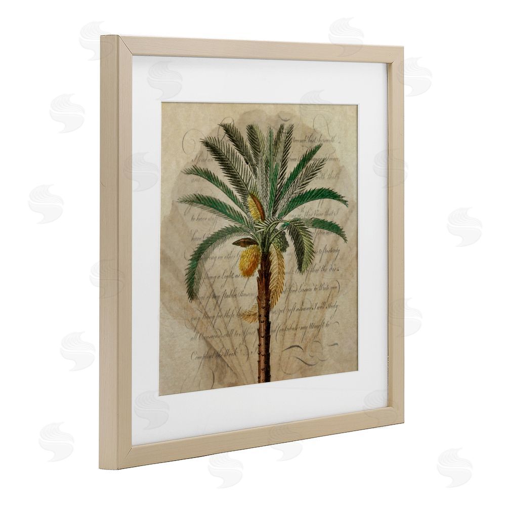Steve Hunziker Vintage Subdued Palm Brown Framed Print Under Glass Wall Art