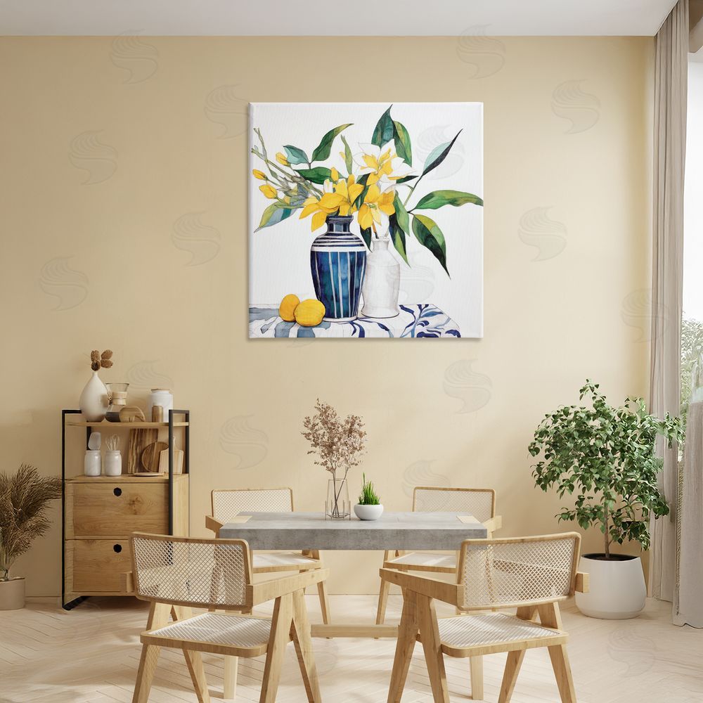 Ray Powers Lemons And Blooms Table Stretched Canvas Wall Art in Room
