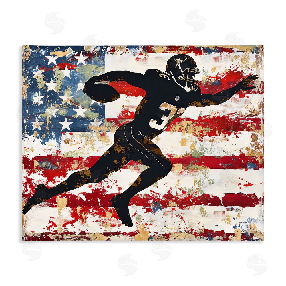 Ray Powers Gridiron Glory Player Stretched Canvas Wall Art