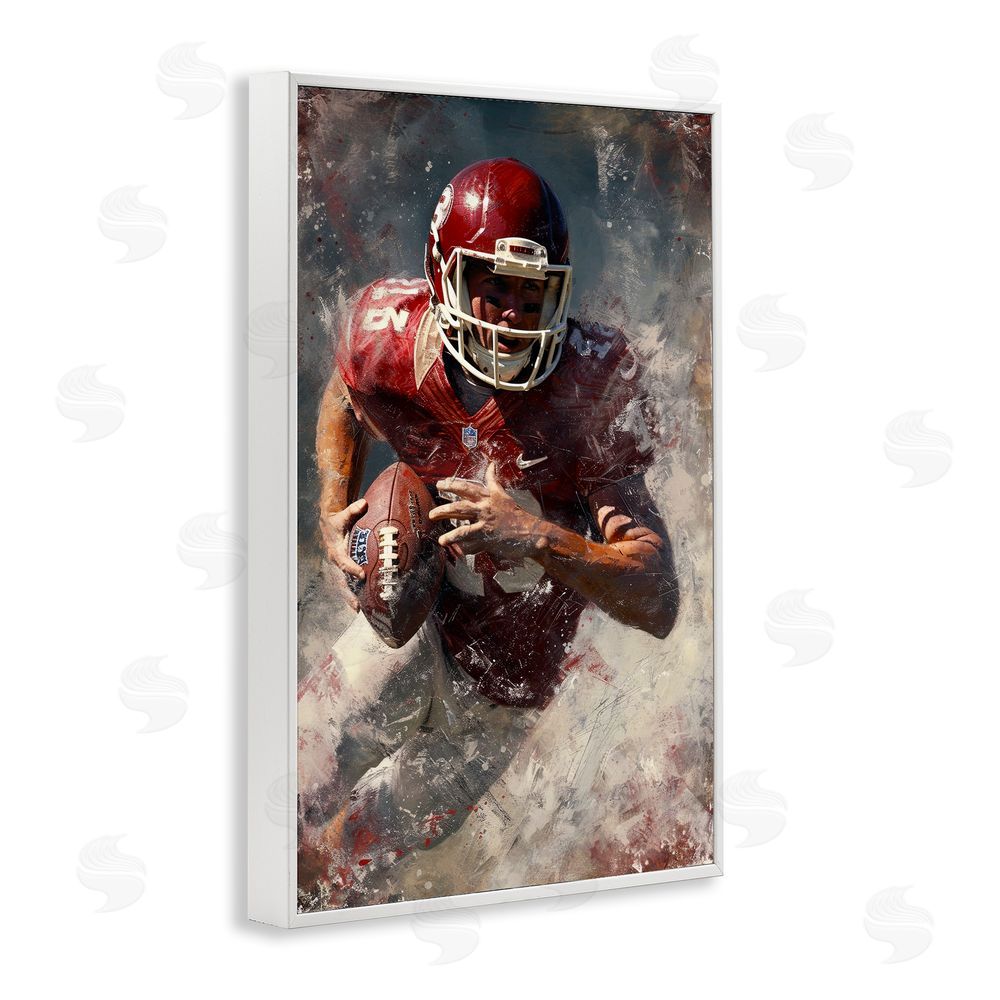 Ray Powers Eye On The End Zone White Framed Giclee Wall Art Print