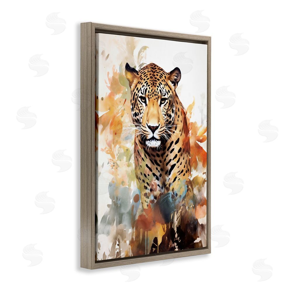 Ray Powers Wild Cheetah Grace Brown Floating Frame Canvas Wall Art Print