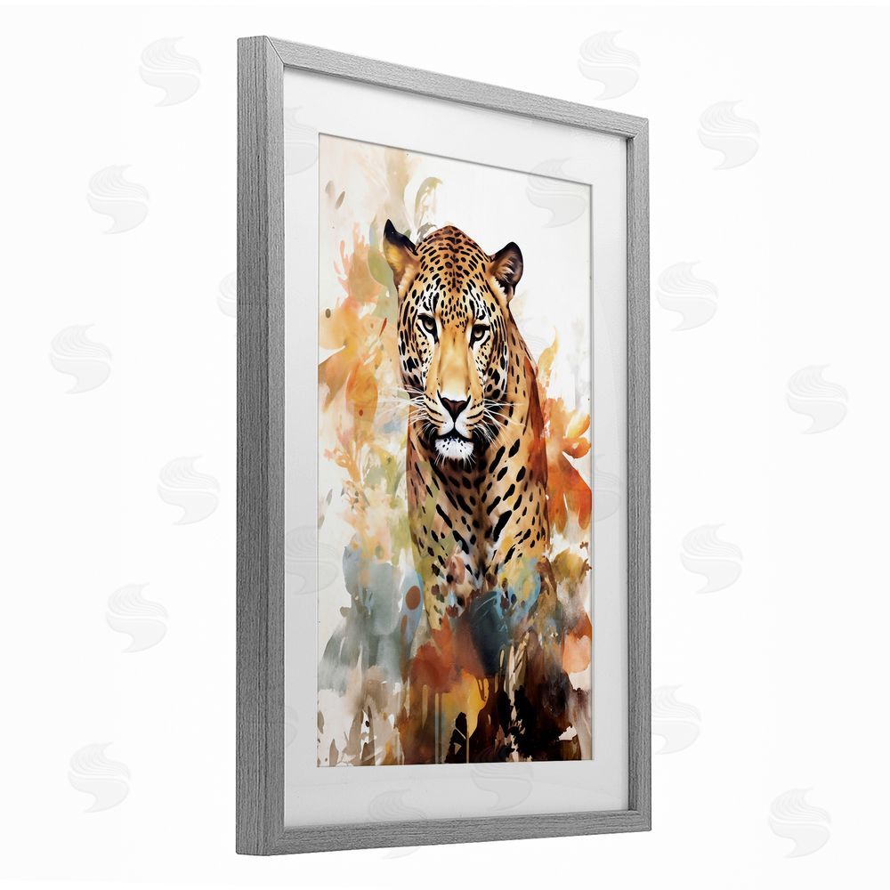 Ray Powers Wild Cheetah Grace Gray Framed Print Under Glass Wall Art