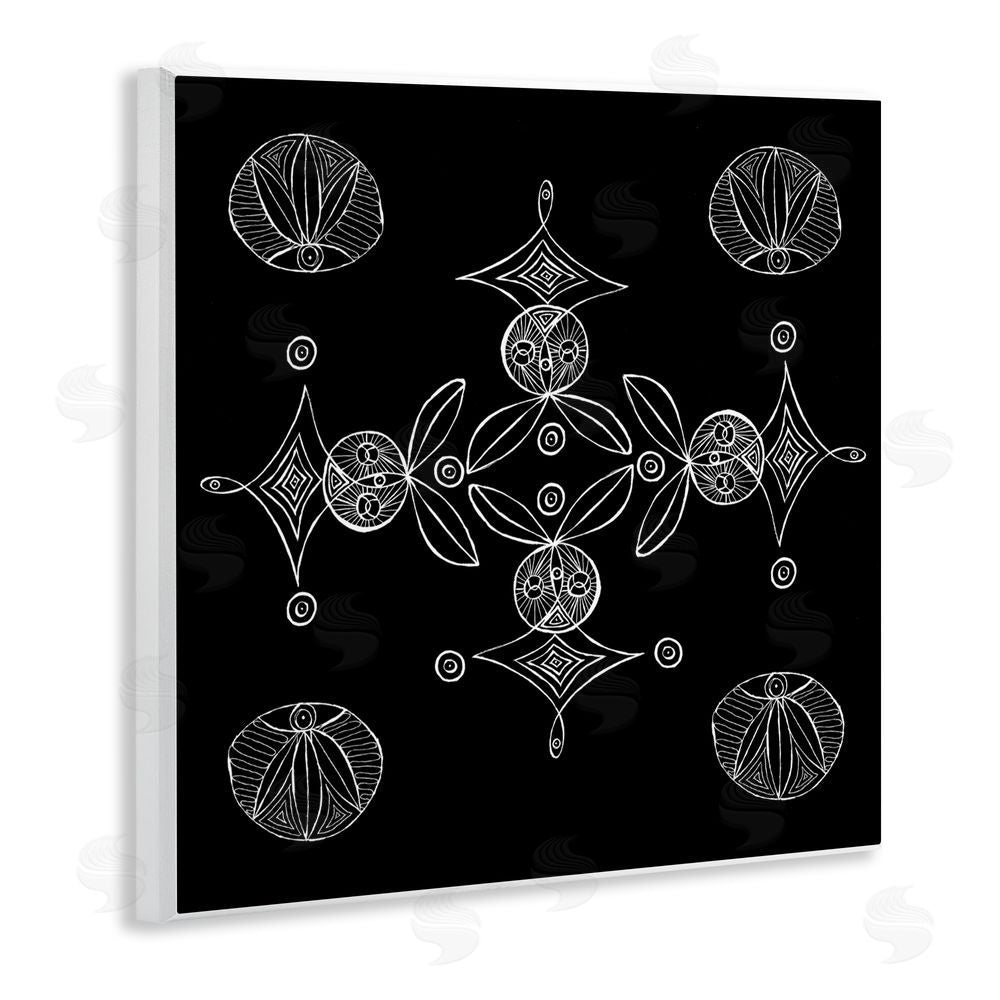 El Perkin Simple Monochrome Fractals Wall Plaque Art Print