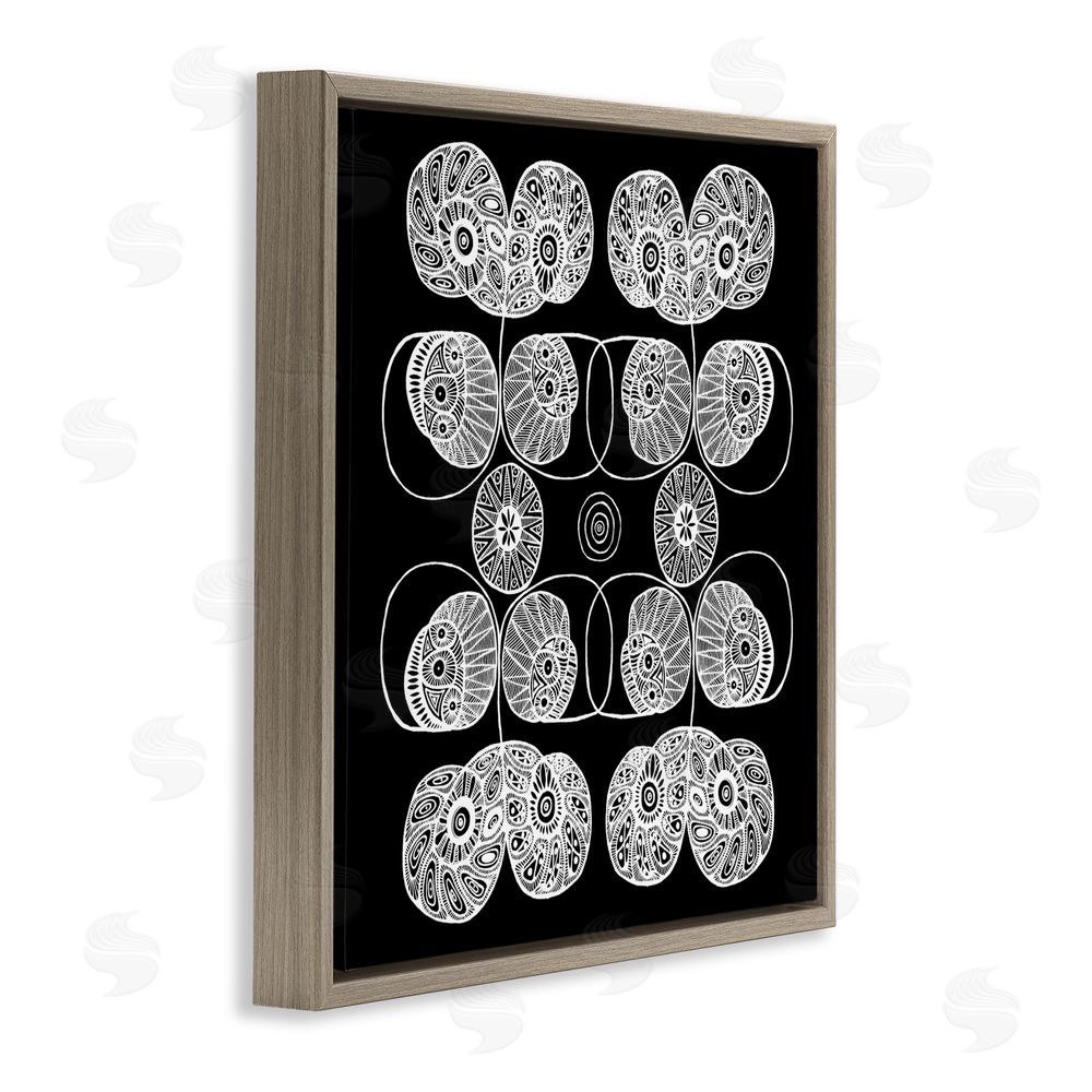 El Perkin Detailed Rounded Elementals Brown Floating Frame Canvas Wall Art