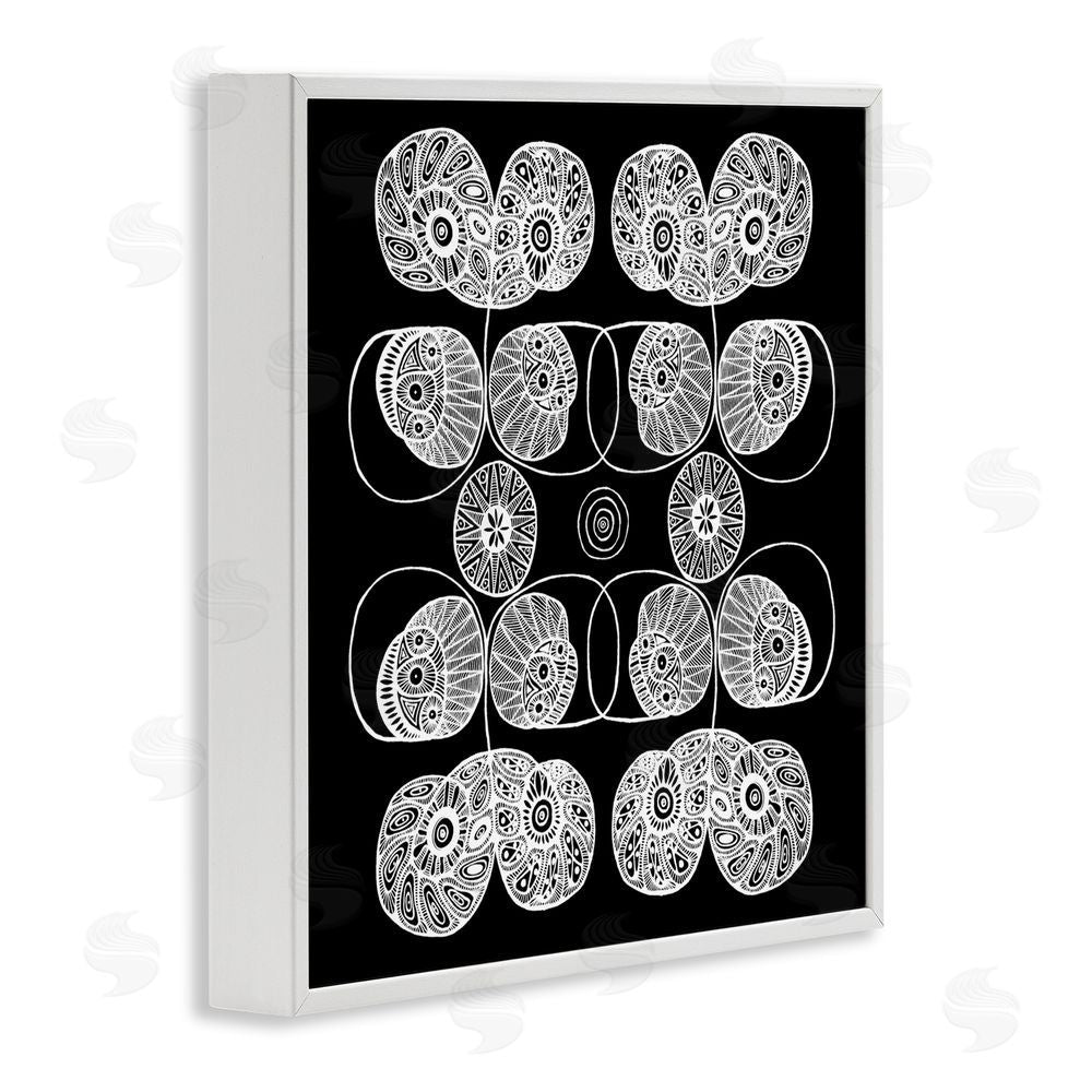 El Perkin Detailed Rounded Elementals White Framed Giclee Wall Art Print