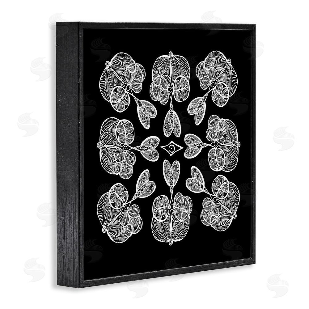 El Perkin Rounded Symmetry Elementals Black Framed Giclee Wall Art Print