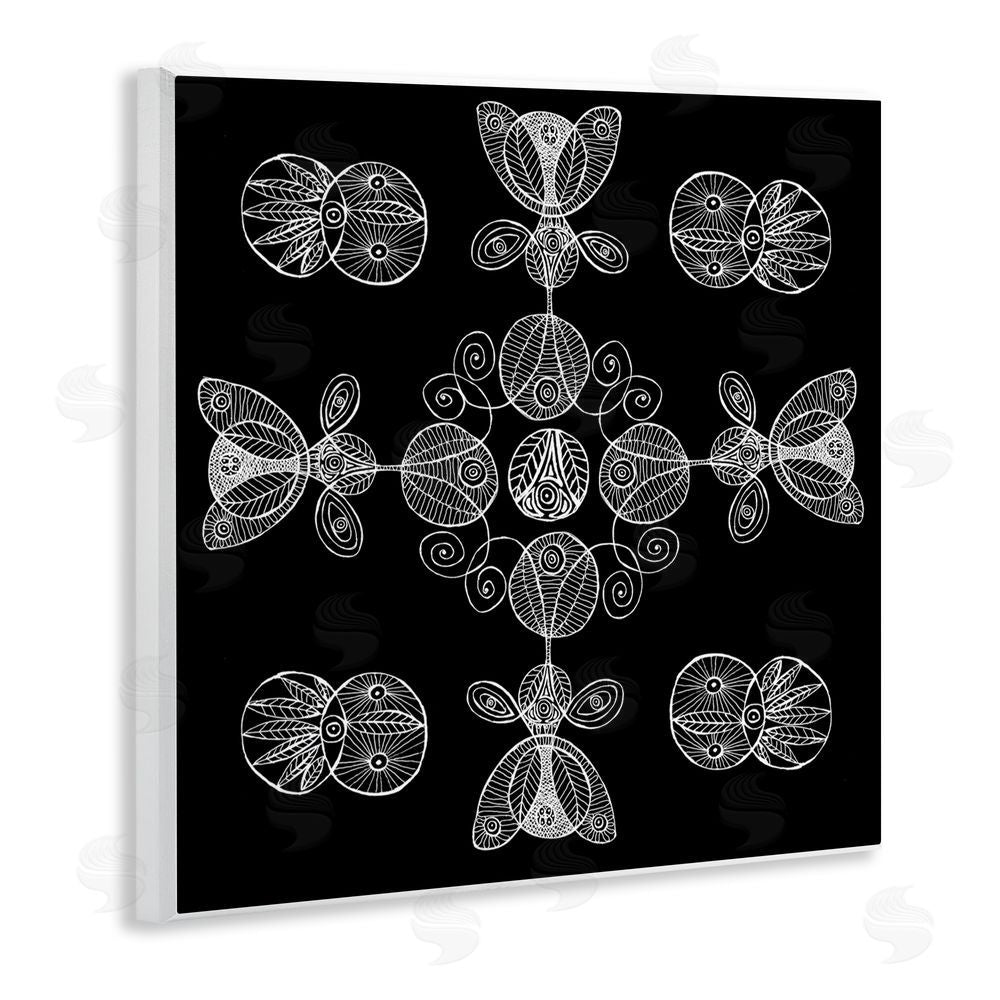 El Perkin Black & White Elemental Fractals Wall Plaque Art Print