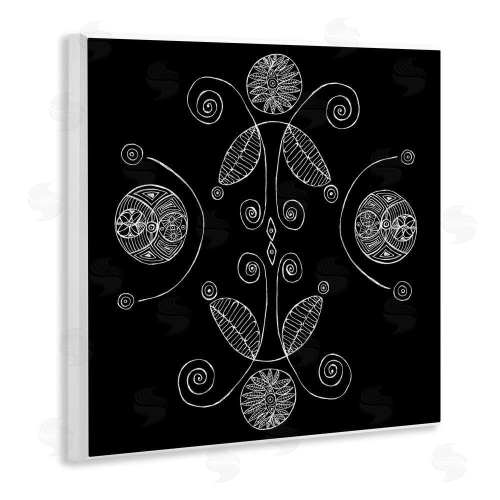 El Perkin Curved Fractals & Leaves Wall Plaque Art Print
