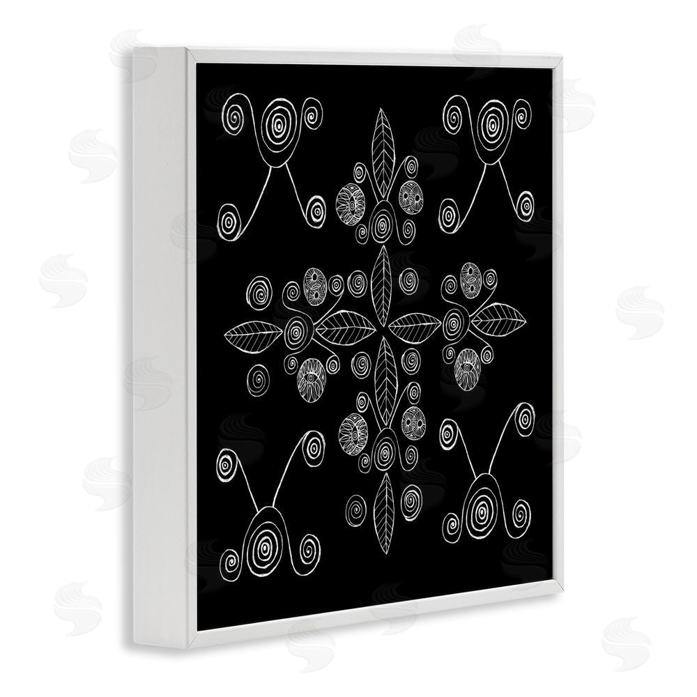 El Perkin Geometrics & Leaf Fractals White Framed Giclee Wall Art Print