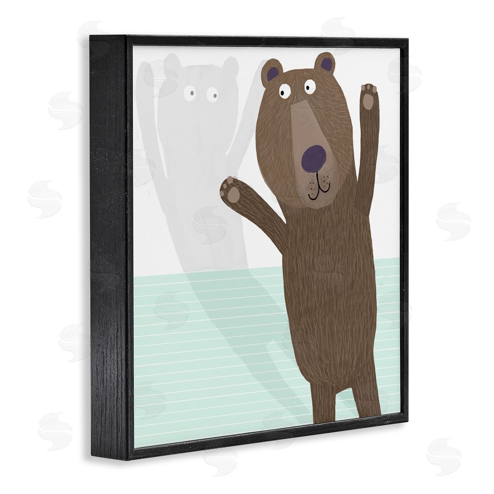 Carla Daly Whimsical Bear Shadow Black Framed Giclee Wall Art Print