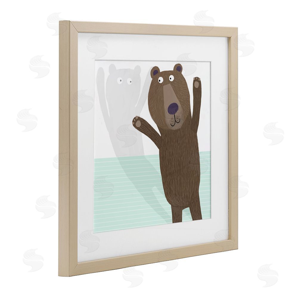 Carla Daly Whimsical Bear Shadow Brown Framed Print Under Glass Wall Art
