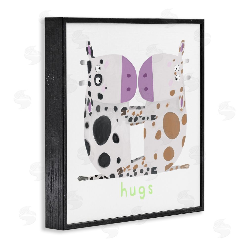 Carla Daly Cow Hugs Symmetry Black Framed Giclee Wall Art Print