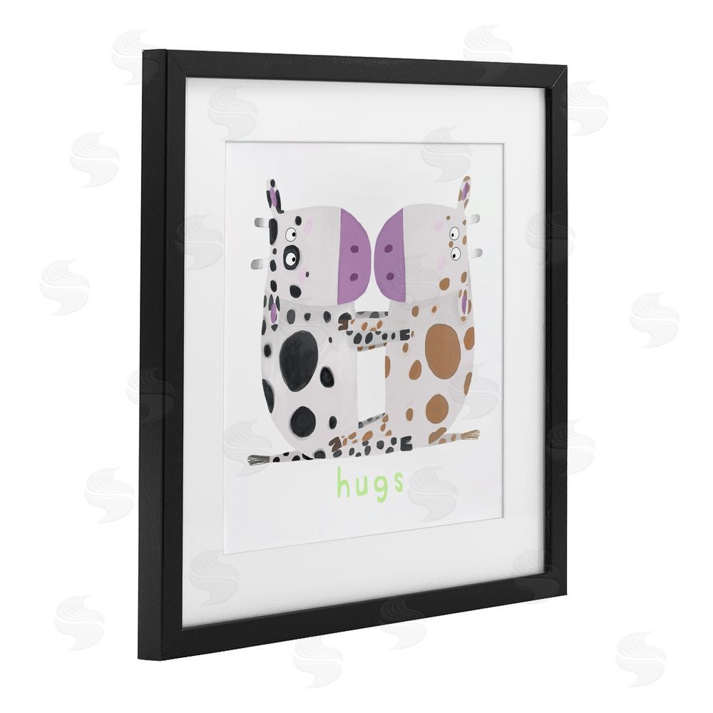 Carla Daly Cow Hugs Symmetry Black Framed Print Under Glass Wall Art