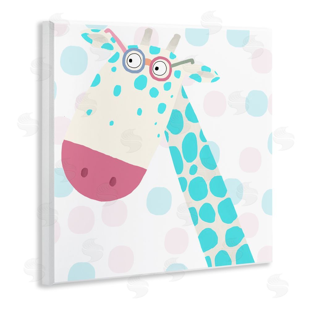 Carla Daly Electric Blue Giraffe Wooden Wall Plaque Art Print