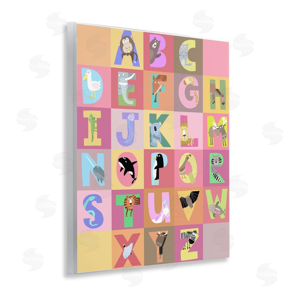 Carla Daly Animal Alphabet in Pink Wall Plaque Art Print