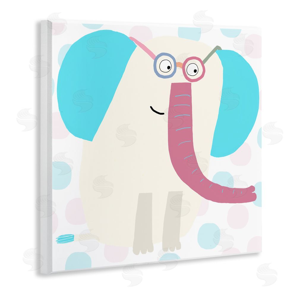 Carla Daly Electric Blue Elephant Wooden Wall Plaque Art Print