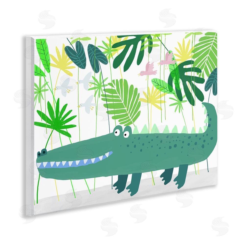 Carla Daly Crocodile Jungle & Leaves Wall Plaque Art Print