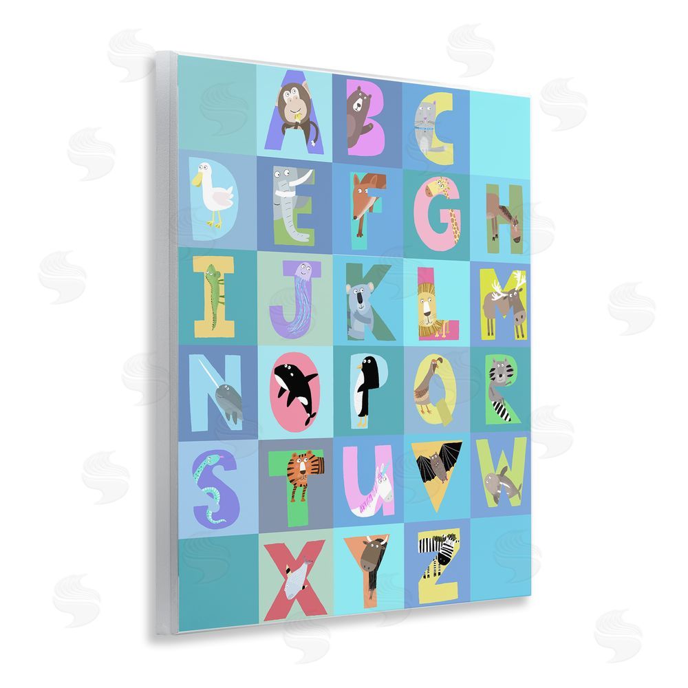 Carla Daly Animal Alphabet in Blue Wall Plaque Art Print