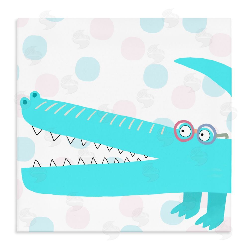Carla Daly Electric Blue Crocodile Stretched Canvas Wall Art