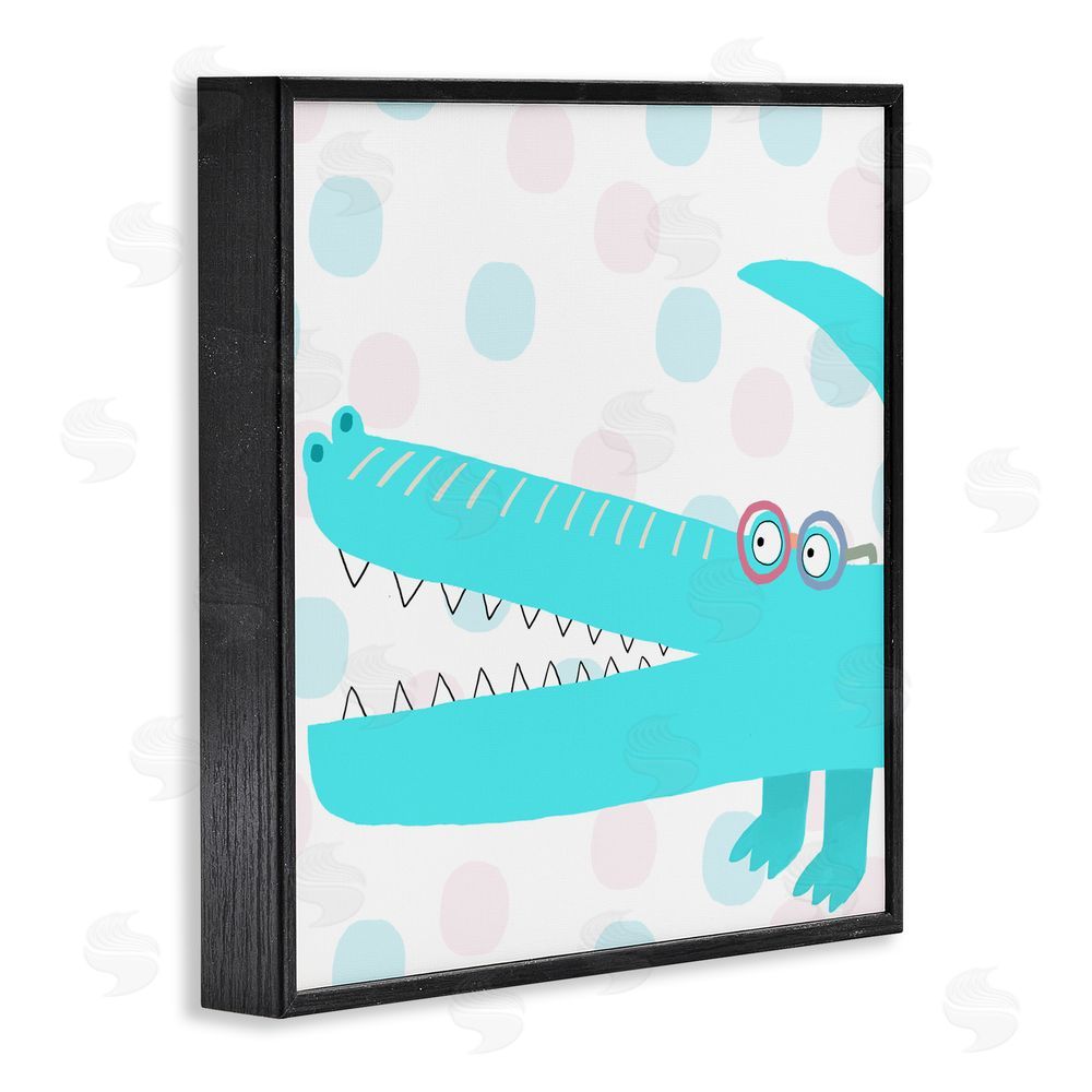 Carla Daly Electric Blue Crocodile Blacked Framed Giclee Wall Art Print