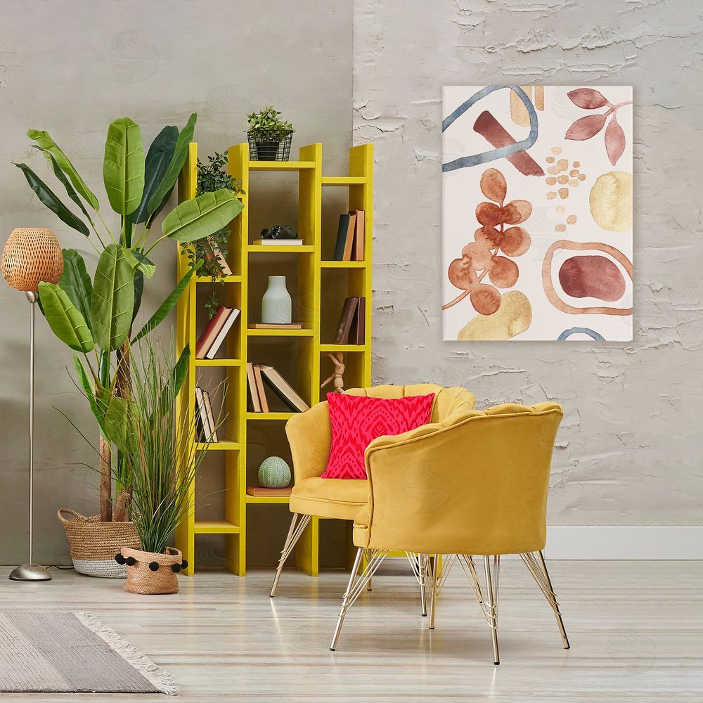 Camila Juncos Earthy Soft Nature Shapes Printed Wall Art in Room