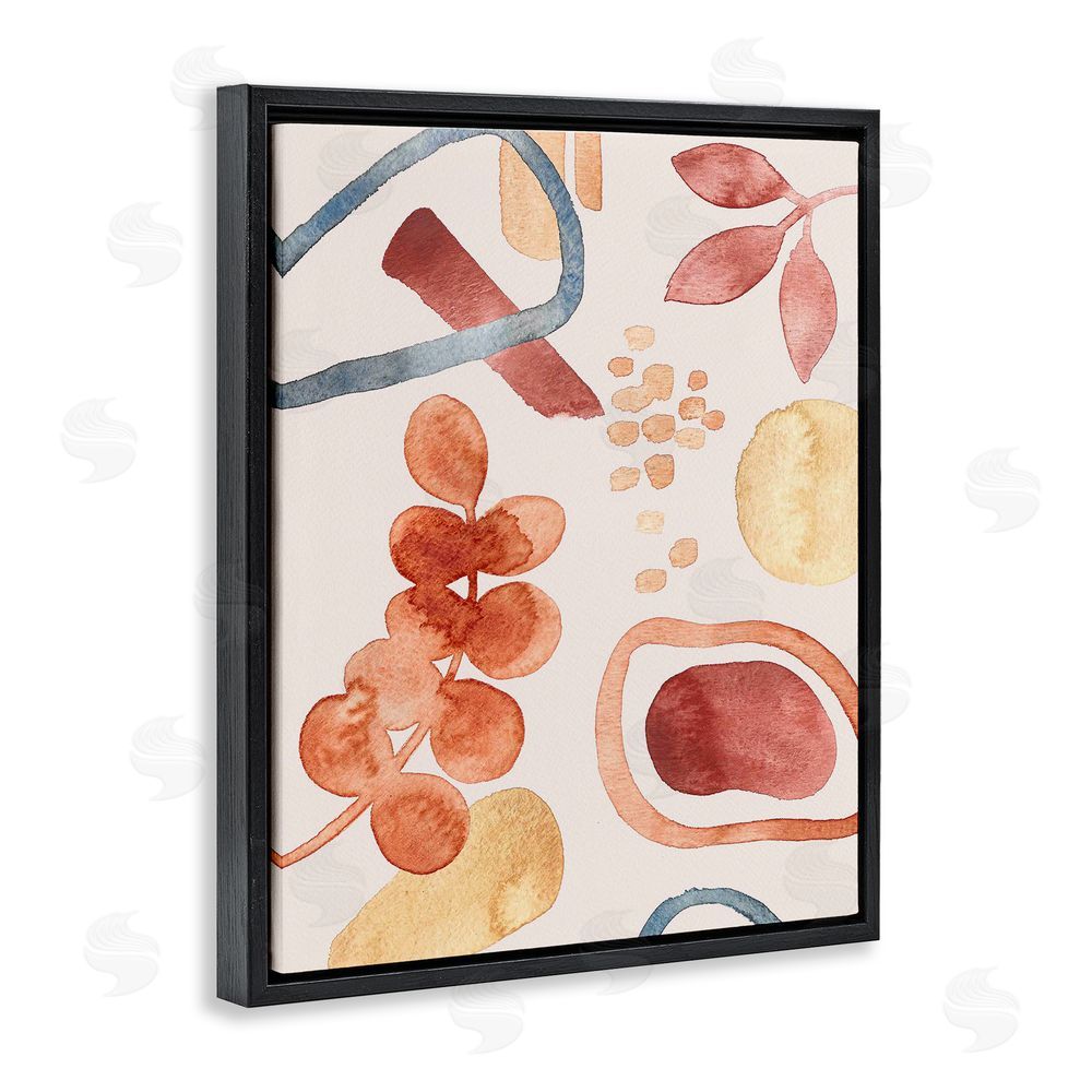 Camila Juncos Earthy Soft Nature Shapes Black Floating Frame Canvas Wall Art Print