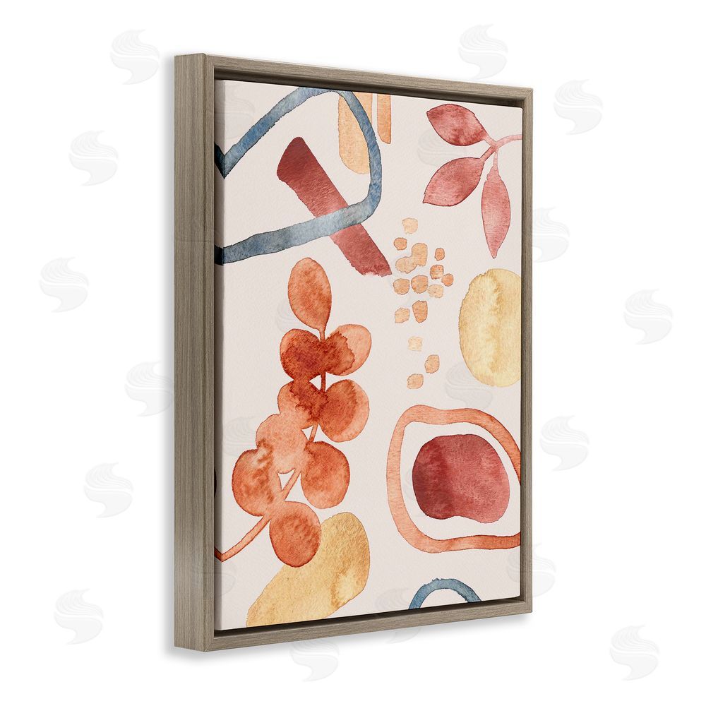 Camila Juncos Earthy Soft Nature Shapes Brown Floating Frame Canvas Art Print