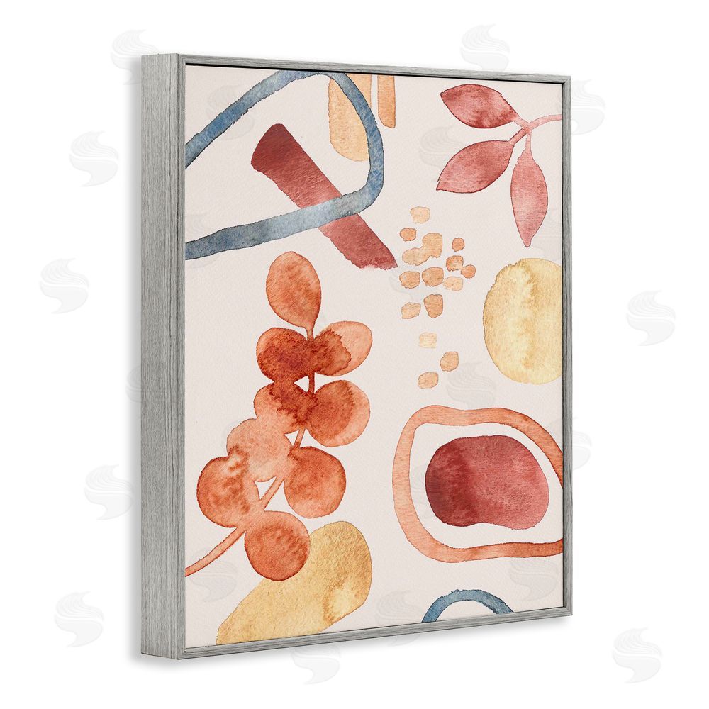 Camila Juncos Earthy Soft Nature Shapes Gray Framed Giclee Art Print