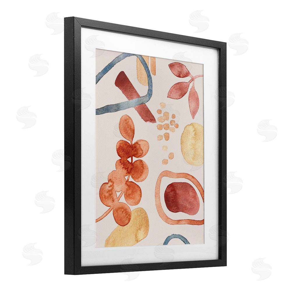 Camila Juncos Earthy Soft Nature Shapes Black Framed Print Under Glass Art