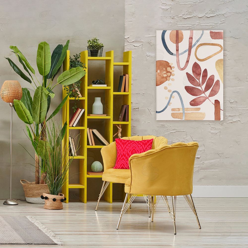 Camila Juncos Earthy Organic Nature & Shapes Printed Wall Art in Room